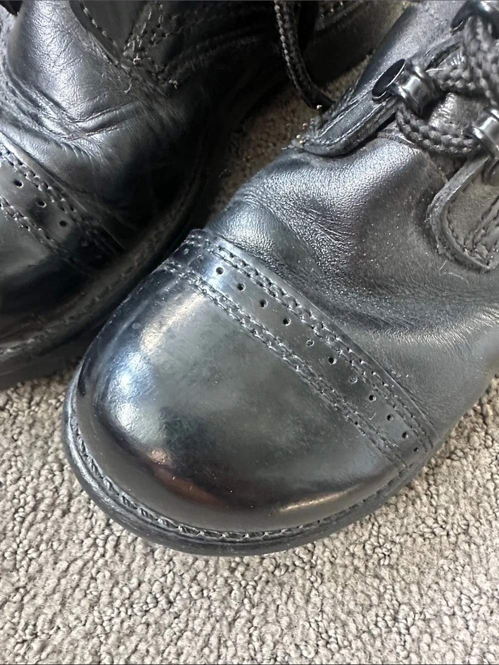 Black Leather Lace-Up Mens sizeCombat jump Boots
